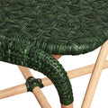 Portofino Green Rattan Side Chair seat closeup