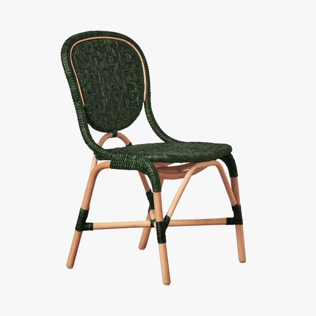 Portofino Green Rattan Side Chair