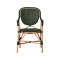Portofino Green Woven Rattan Bistro Arm Chair
