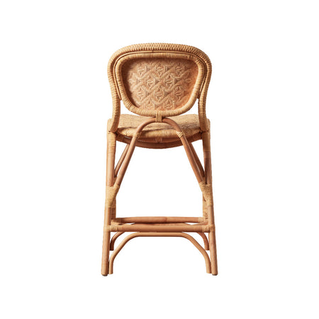 Portofino Natural Woven Rattan Counter Stool back view