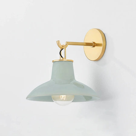 Pottersville Celadon Ceramic Wall Sconce illuminated