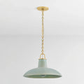 Pottersville Celadon Crackle Pendant with gold hardware