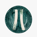 Teal Asparagus Plate - Majolica Inspired