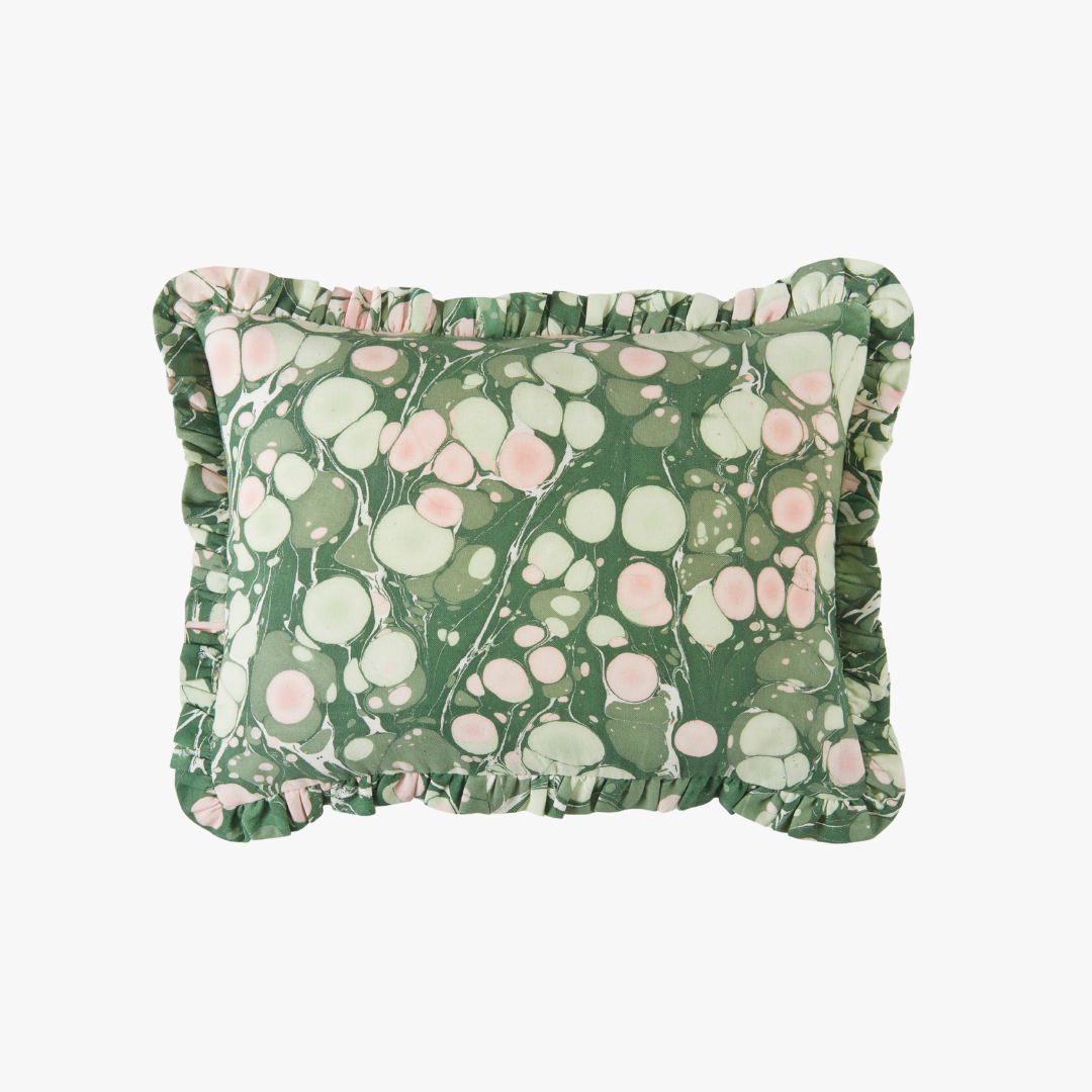 Green Pebble Lumbar Pillow Cover