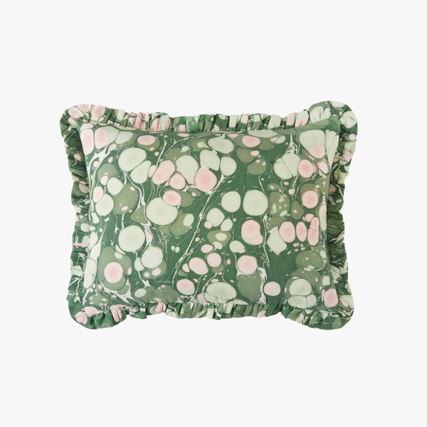 Green Pebble Lumbar Pillow Cover