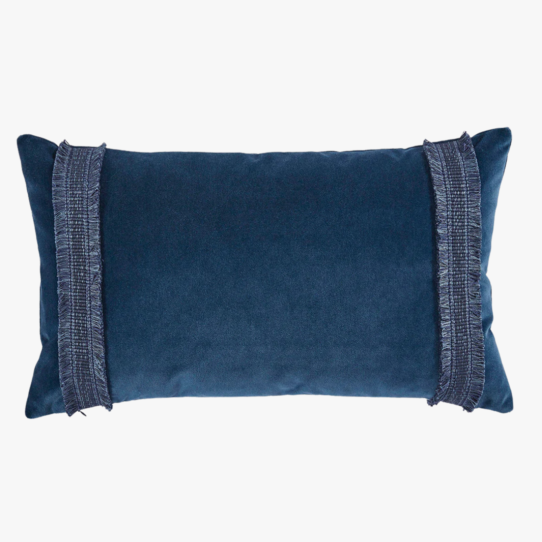 Denim Velvet Lumbar Pillow