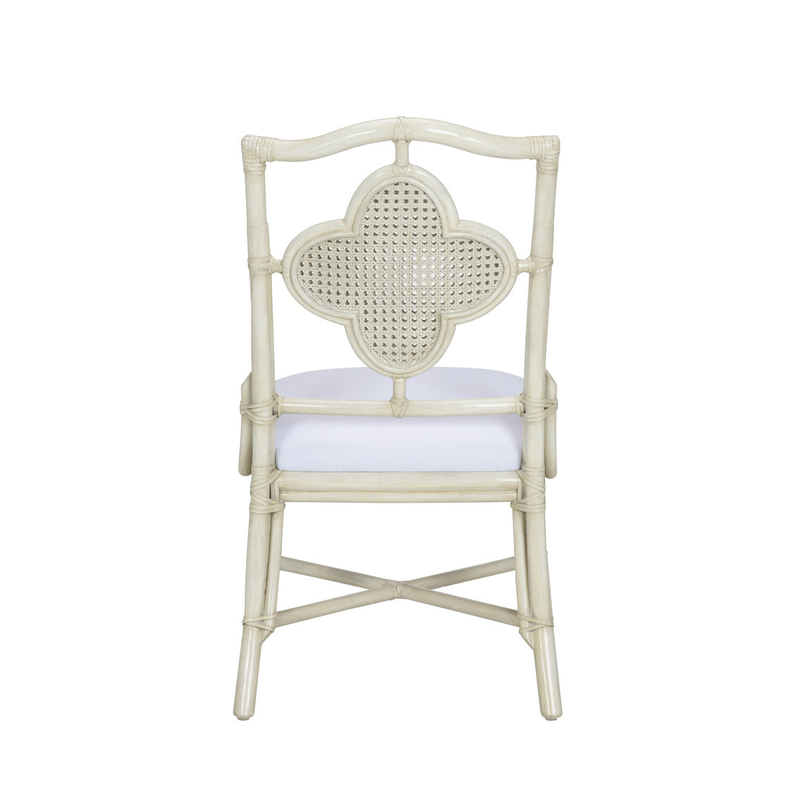 Quatrefoil Rattan Side Chair - back view