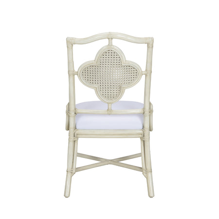 Quatrefoil Rattan Side Chair - back view