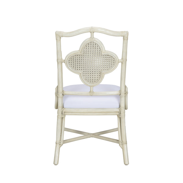 Quatrefoil Rattan Side Chair - back view