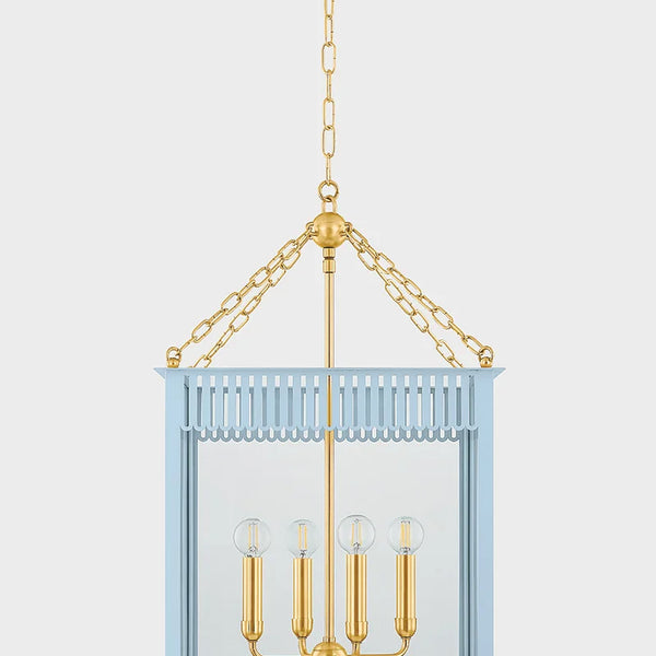 Rosalie Lantern - Soft blue with scalloped details