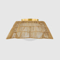 Raiford Rattan Flush Mount with Brass Canopy