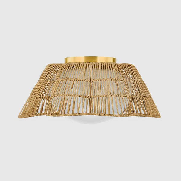 Raiford Rattan Flush Mount - Woven Basket Lighting - Dear Keaton