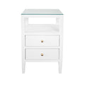 Daisy White Side Table with Glass Top