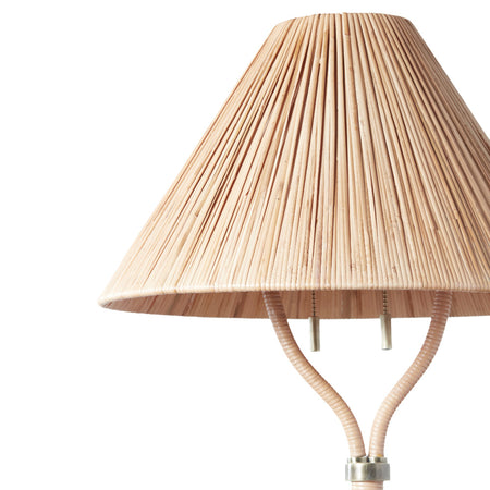 Delphine Lamp Rattan Shade Closeup