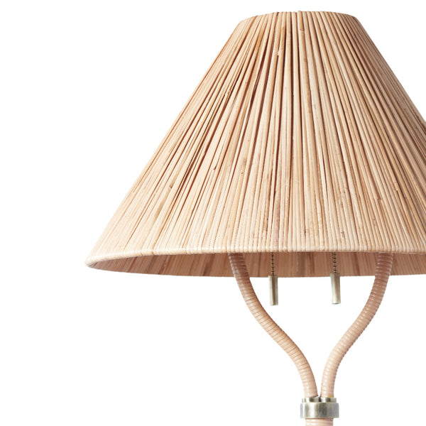 Delphine Lamp Rattan Shade Closeup