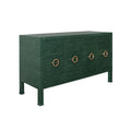Elordi Forest Green Grasscloth Buffet Angle View