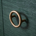 Elordi Forest Grasscloth Buffet - Round Brass Hardware closeup