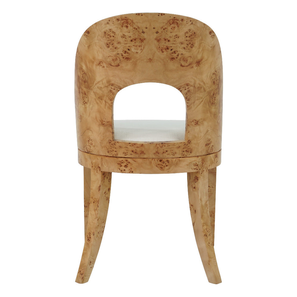 Radcliffe Burl Chair back cutout view
