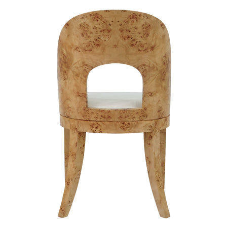 Radcliffe Burl Chair back cutout view
