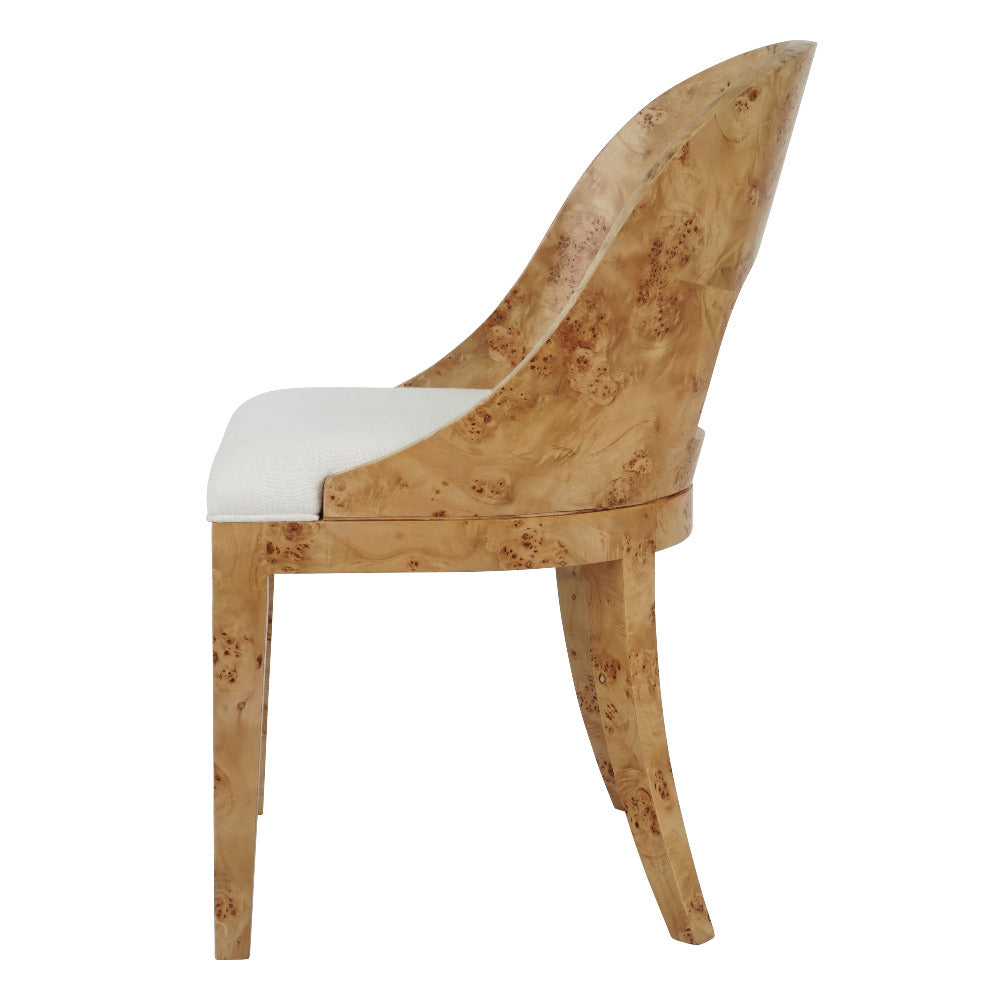 Radcliffe Burl Wood Dining Chair side view