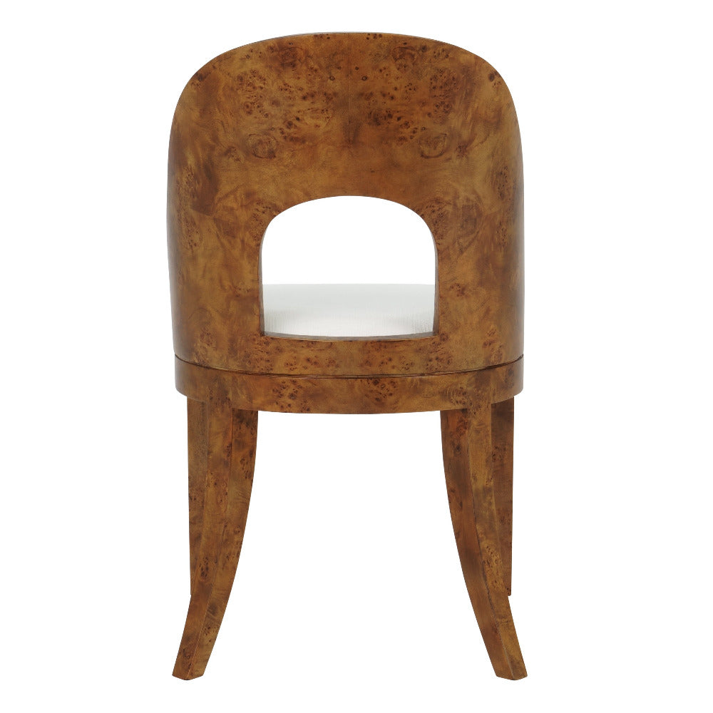 Radcliffe Dark Burl Wood Chair back cutout