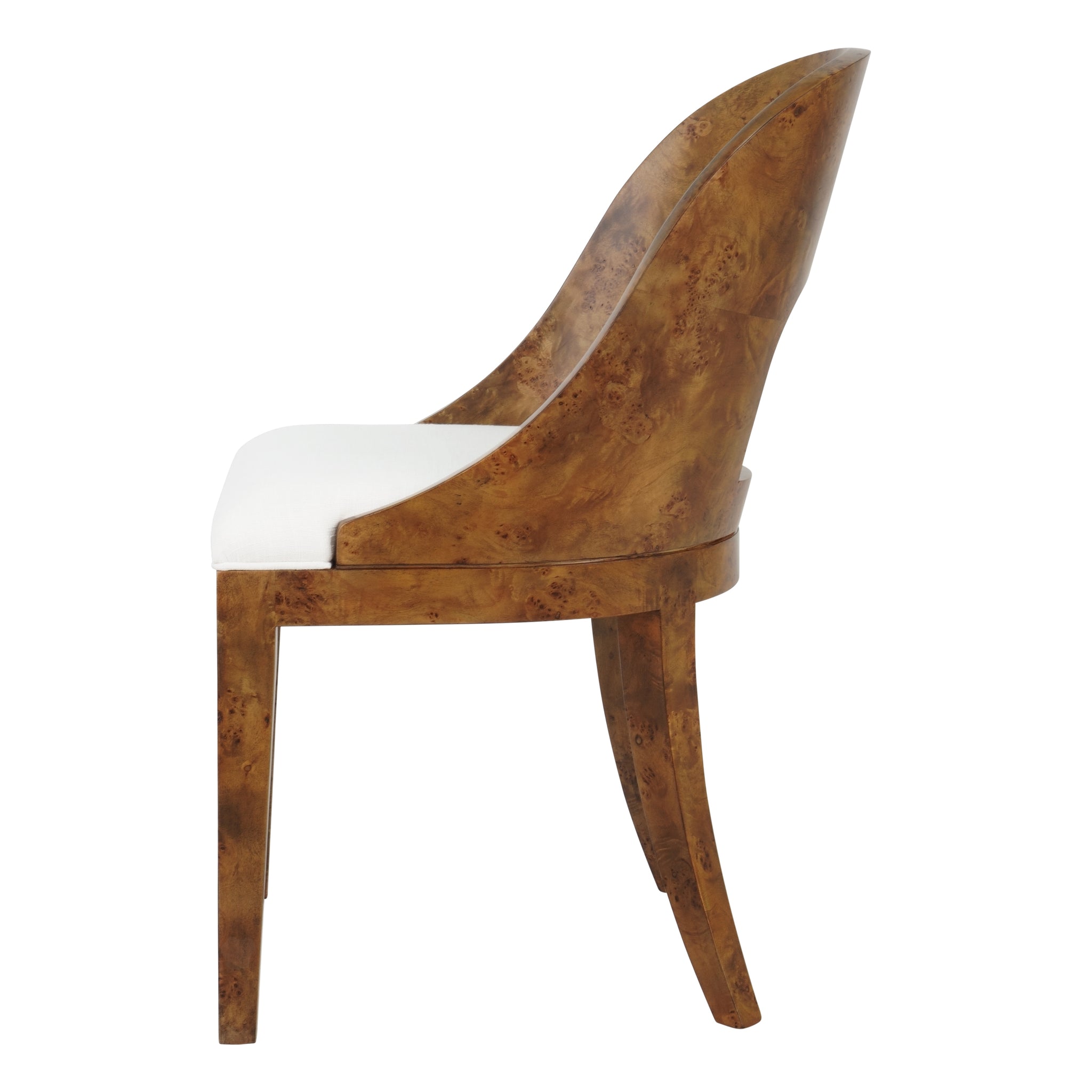 Radcliffe Dark Burl Wood Chair side view