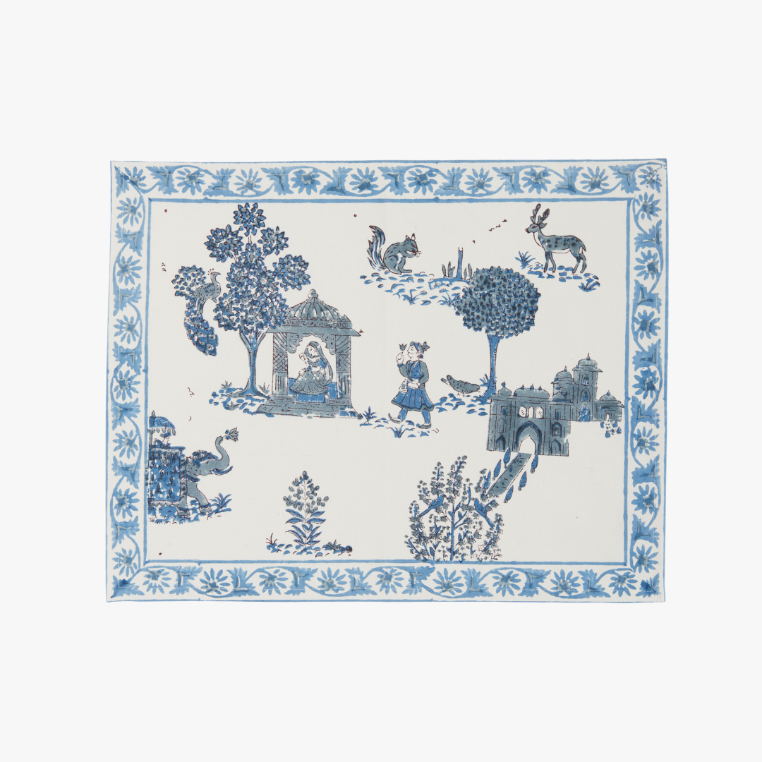 Raj Blue Cotton Block Print Placemats