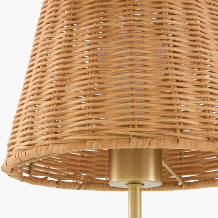 Raphael Woven Rattan Wall Sconce shade closeup