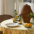 Rattan Ginger Jar Styled with Lemon Candle Holders - Dear Keaton
