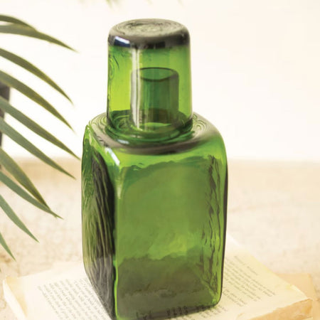 Recylced Green Glass Bedside Water Carafe