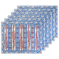 Avignon Red and Blue Placemats - set of 6