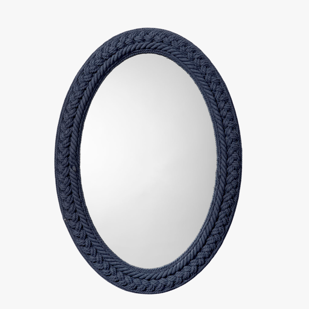 Reef Navy Rope Oval Mirror by Dear Keaton