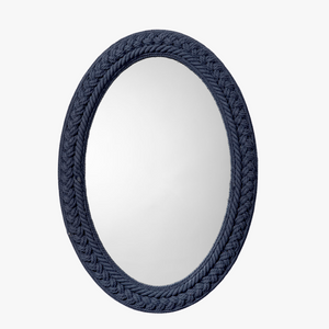 Reef Navy Rope Oval Mirror