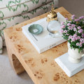 Reese Burl Coffee Table Top Details - styled by Alisa Bovino 