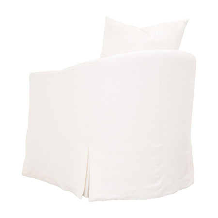 Resnick Cream Slipcover Swivel Club Chair - barrel back