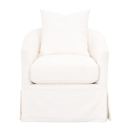 Resnick Cream Slipcover Swivel Club Chair