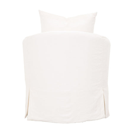 Resnick Cream Slipcover Swivel Club Chair back view