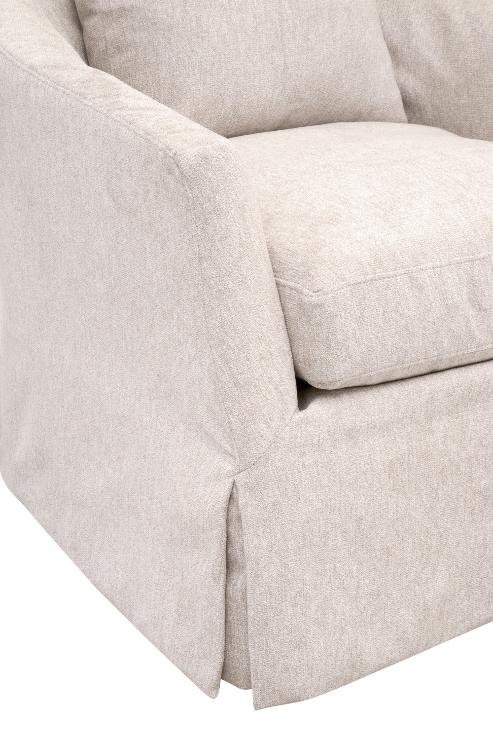 Resnick Sand Slipcover Swivel Club Chair - performance fabric 