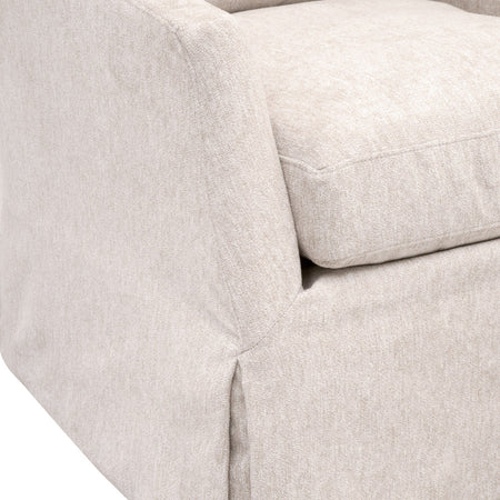 Resnick Sand Slipcover Swivel Club Chair - performance fabric 
