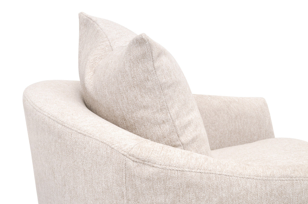 Resnick Sand Slipcover Swivel Club Chair - performance fabric cushion