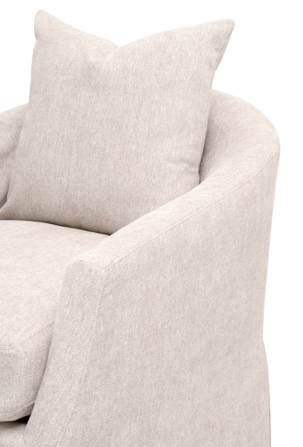 Resnick Sand Swivel Club Chair - performance fabric - arm detail