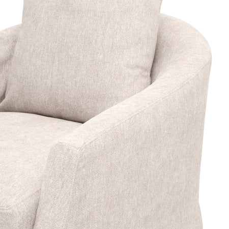 Resnick Sand Swivel Club Chair - performance fabric - arm detail