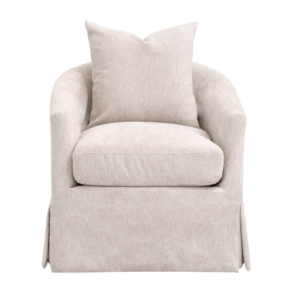 Resnick Sand Swivel Club Chair - slipcover