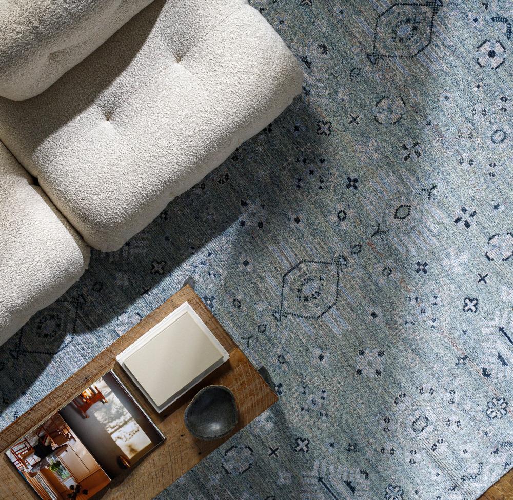 Reynosa Rug styled with sofa and coffee table