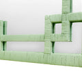 Rhodes Leaf Green Rattan Mirror corner closeup