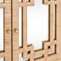 Rhodes Rattan Four Door Buffet  - mirror Greek Key door details