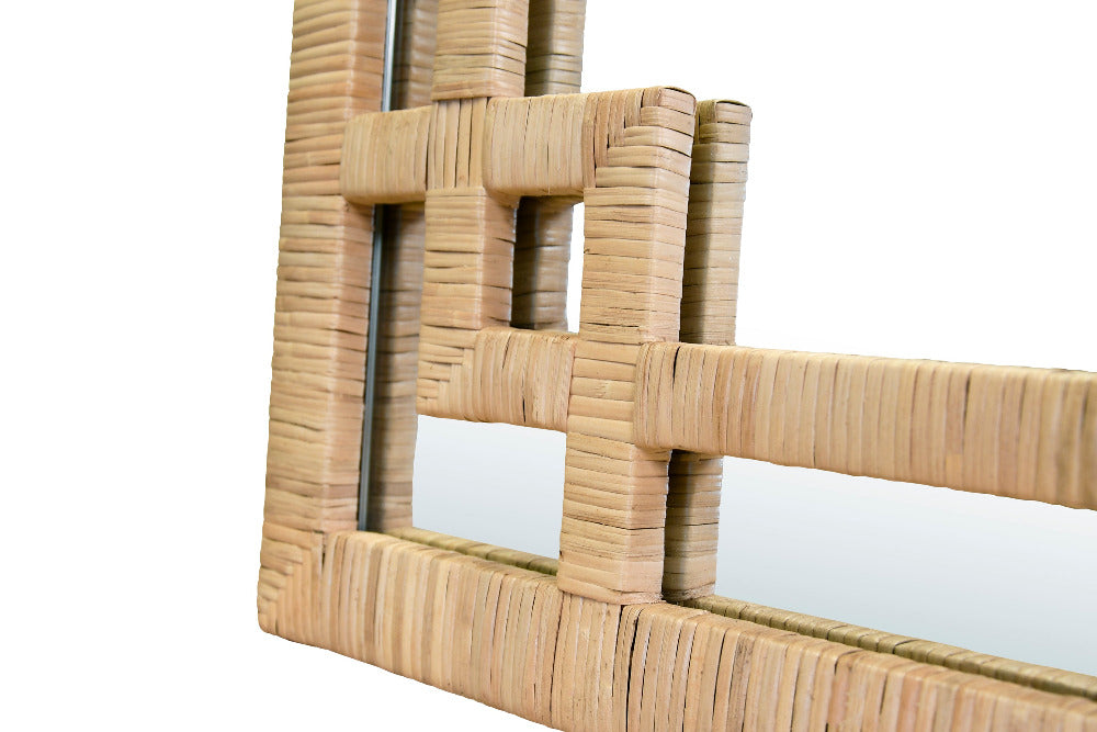 Rhodes Rattan Wall Mirror closeup