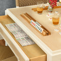 Roland Grasscloth Game Table styled with mahjong