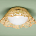 Raiford Rattan Flush Mount Closeup