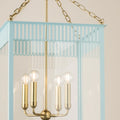 Rosalie Lantern - Pale Blue and Brass